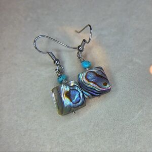 Iridescent Shell Howlite Bead Earrings